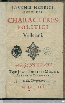 Characteres politici Velleiani