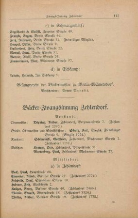 Bäcker-Zwangsinnung Zehlendorf