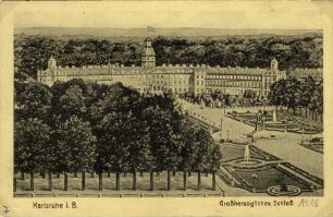 Postkartensammlung Weis mit Ansichten Karlsruhes. Schloss