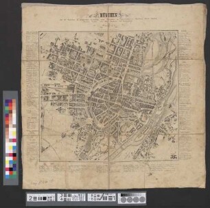München aus der Vogelschau : in planmässiger Bearbeitung nebst Verzeichniss der Sehenswürdigkeiten, öffentlichen Gebäude, Anstalten, Kasernen, Gasthöfe, Cafés, Wein-, Bierhäuser und Restaurationen