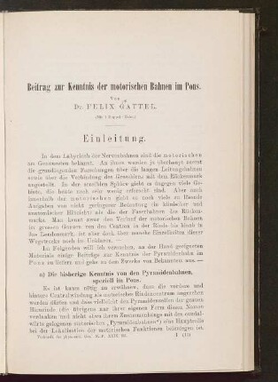 Beitrag zur Kenntnis der motorischen Bahnen im Pons