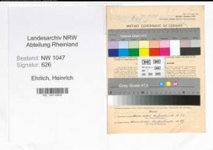 Entnazifizierung Heinrich Ehrlich , geb. 28.10.1901 (Angestellter)