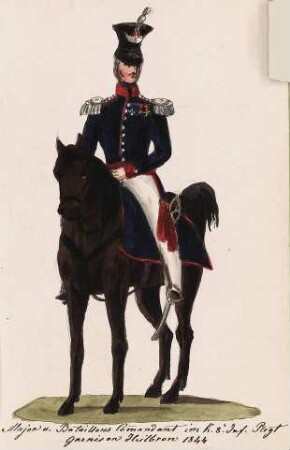 'Major und Batallionskommandant im K(öniglichen) 8.Infanterie Reg(iment), Garnison Heilbronn 1844'