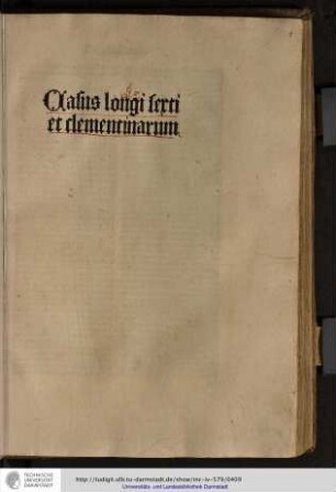 Casus longi Sexti et Clementinarum.