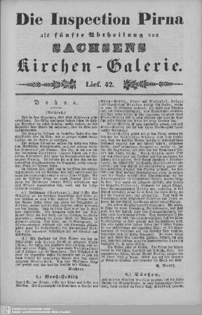 Dohna, 5.Groß-Sedlitz, 6. Sürßen, 7. Klein-Zschachwitz, 8. Weesenstein, Zuschendorf : 42. Lieferung