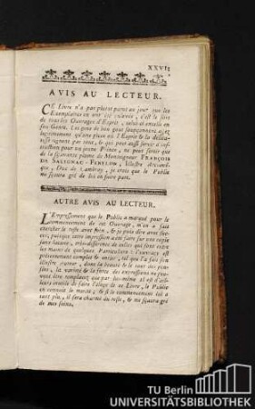 Avis au lecteur. Autre avis au lecteur.