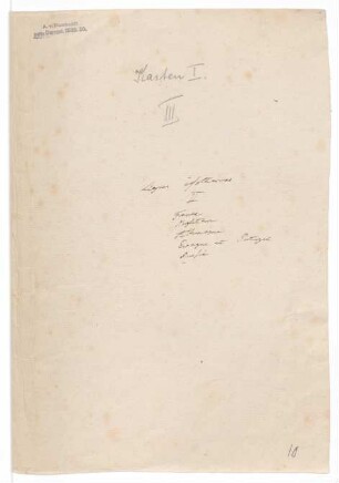 Umschlag mit der Aufschrift "Lignes Isoth. II" nebst weiterer Notizen