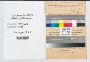 Entnazifizierung Paul Baumgart , geb. 02.03.1906 (Lehrer)