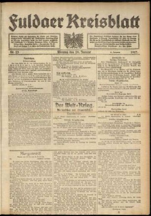 Ausgabe vom Montag, den 29. Januar 1917.