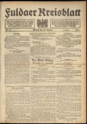 Ausgabe vom Montag, den 29. Januar 1917.
