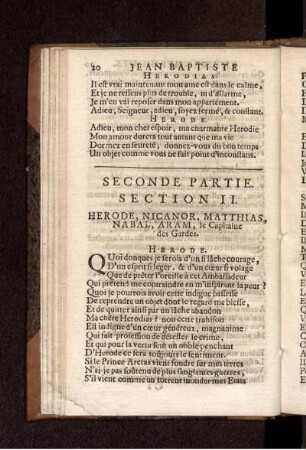Section II. Herode, Nicanor, Matthias, Nabal, Aram, le Capitaine des Gardes