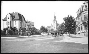 Grimma. Bahnhofstraße mit Postamt