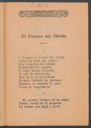 El poncho del olvido