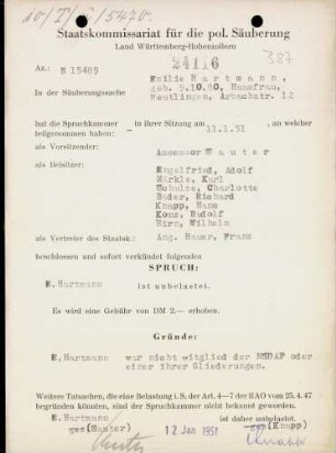 Hartmann, Emilie