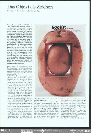 Das Objekt als Zeichen (Gespräch)