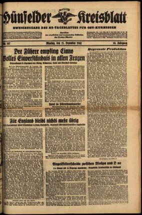 Ausgabe vom Montag, den 21. Dezember 1942.
