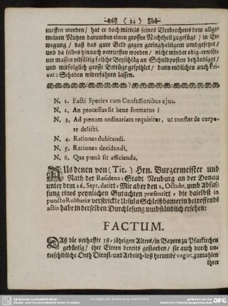 No. 1. Facti Species cum Confessionibus eius ...
