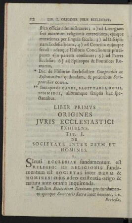Liber Primus origines iuris ecclesiastici exhibens.