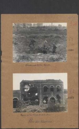 Durch 30,5 cm Granate zerstörtes Haus