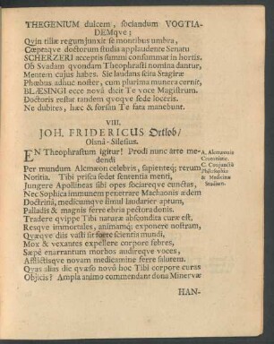 VIII. Joh. Fridericus Ortlob/ Olsna-Silesius.