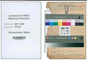 Entnazifizierung Maria Zimmermann , geb. 12.02.1913 (Kindergartenleiterin)