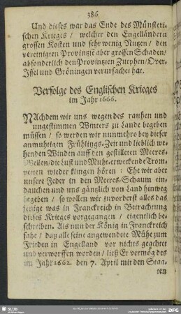 Verfolge des Englischen Krieges im Jahre 1666