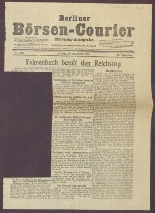 Ausgabe von "Berliner Börsen-Courier"