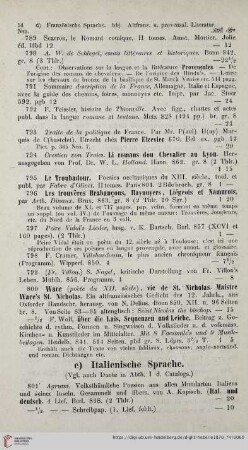 e) Italienische Sprache (Nro. 801 - 825)