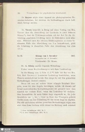 No. 12. Sitzung vom 3. November 1882