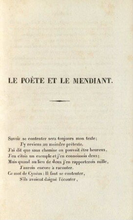 Le poète et le Mendiant