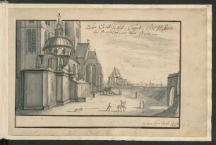 Zeichnung: bei Breslau, Dom, Kapelle des Kardinals von Hessen, Außenansicht
