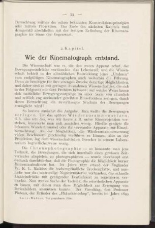 2. Kapitel. Wie der Kinematograph entstan
