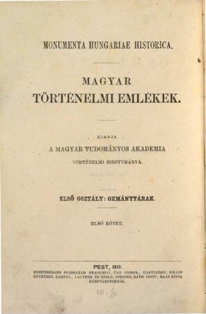 Magyar történelmi okmánytár : a Brüsseli országos levéltárból és a Burgundi könyvtárból, 1. 1441 - 1538