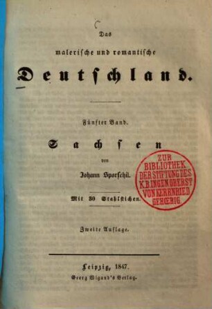 Sachsen : mit 30 Stahlstichen