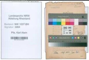 Entnazifizierung Karl Alwin Pils , geb. 08.07.1903 (Inspektor)
