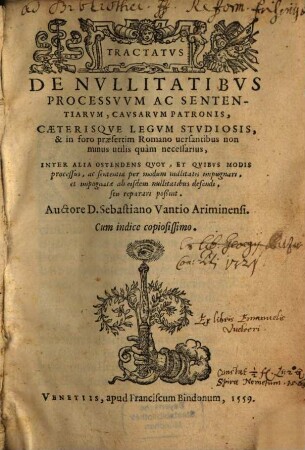 Tractatus de nullitatibus processuum ac sententiarum