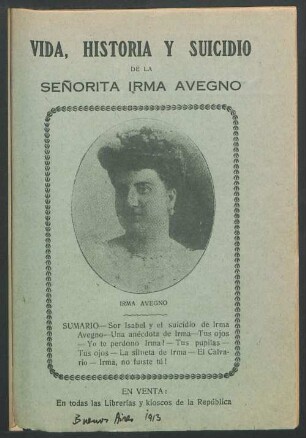 Vida, historia y suicidio de la señorita Irma Avegno