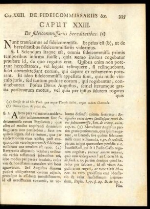 Caput XXIII. De fideicommissariis hereditatibus