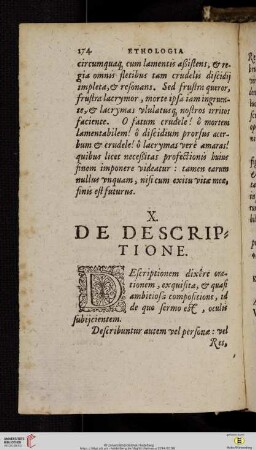 X. De descriptione