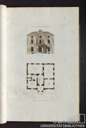 Plate 7. Letton Hall, Norfolk. Entrance Front. Plan of the Principal Story.