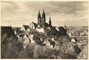 Meißen. Burgberg mit Albrechtsburg und Dom. Blick vom Dach der Fürstenschule