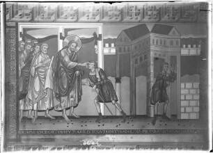Reichenau Oberzell Sankt Georg Kirche Wandmalerei (10. Jahrhundert) Heilung der Blinden