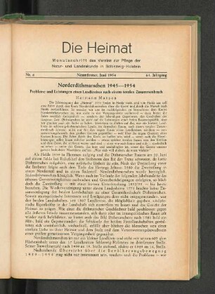 Norderdithmarschen 1945-1954 Probleme und Leistungen eines Landkreises nach einem totalen Zusammenbruch Hermann Matzen