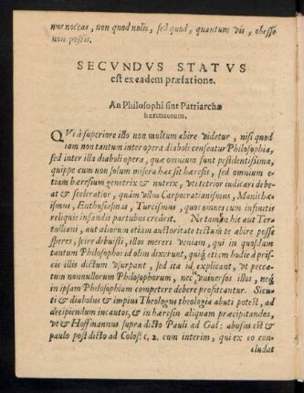 Secundus Status ...
