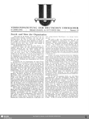 Zweck und Sinn der Organisation