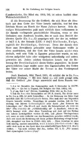 [Sinn und Herkunft des Gottesnamens Jahwe.]