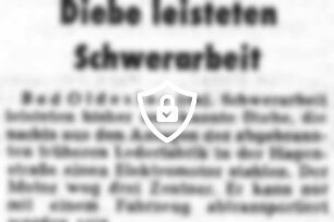 Diebe leisteten Schwerarbeit