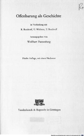 Offenbarung als Geschichte