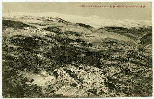 Valée vue de Broumanah et le Djebel Cènin couvert de neige