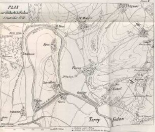Plan zur Schlacht bei Sedan 1. September 1870.